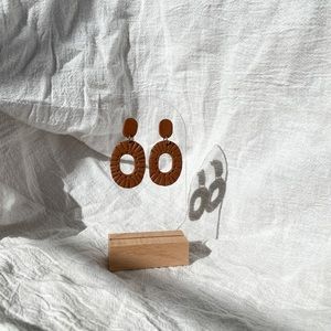 Handmade Brown Textured Earrings